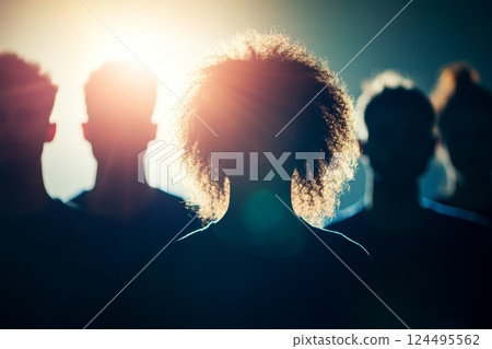 Group of experts. Silhouette of business persons. Close up 124495562