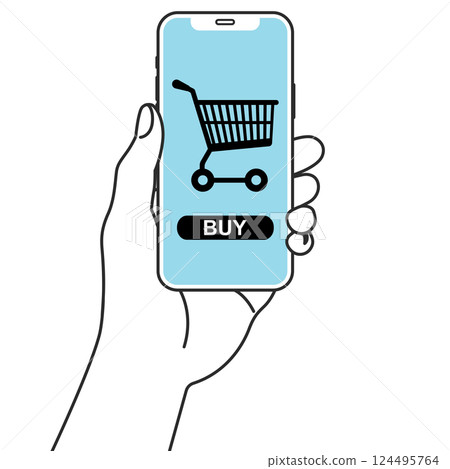 用智能手機進行無現金支付的插圖 用智能手機進行無現金支付的插圖 124495764