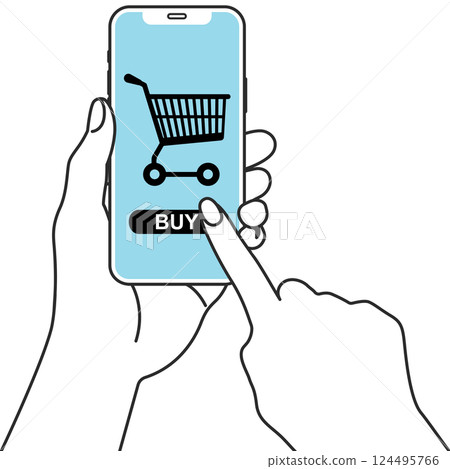 用智能手機進行無現金支付的插圖 用智能手機進行無現金支付的插圖 124495766