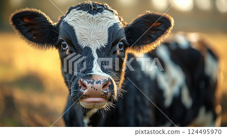 Cow standing in pen on farm during foot-and-mouth disease outbreak. created with Generative AI technology. Cow standing in pen on farm during foot-and-mouth disease outbreak. created with Generative AI technology. 124495970