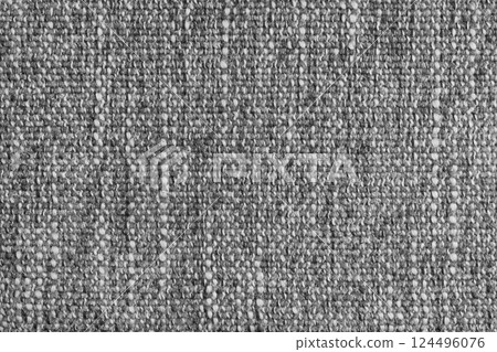Gray Jacquard fabric with large loose woven, coarse weave texture background 124496076