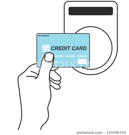 使用信用卡進行無現金支付的圖示 124496144