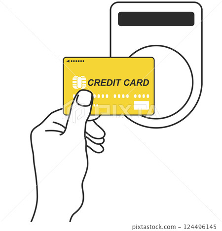 使用信用卡進行無現金支付的圖示 124496145