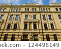 Facade of a Old Historic Building in Riga, Latvia 124496149
