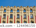Art Nouveau Facade in Riga, Latvia 124496150