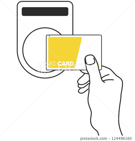 Illustration of cashless payment with credit card 124496160