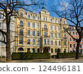 Art Nouveau Building Facade in Riga; Latvia 124496181