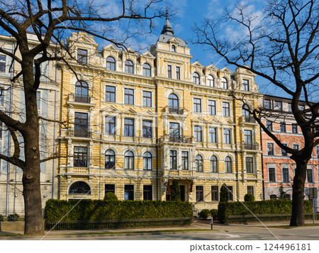 Art Nouveau Building Facade in Riga; Latvia Art Nouveau Building Facade in Riga; Latvia 124496181