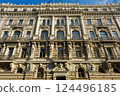 Ornate Art Nouveau Facade  in Riga 124496185