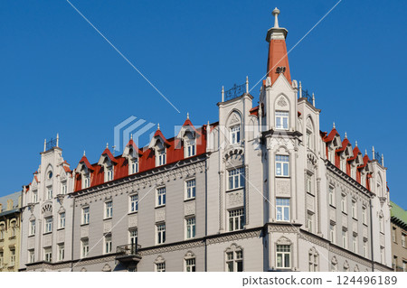 Old Eclectic Historic Building in Riga, Latvia 124496189