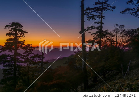 A blue moment after sunset seen at Mt. Odaigahara 124496271