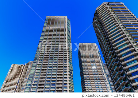 東京中央區城市景觀：晴海碼頭的塔樓公寓 124496461