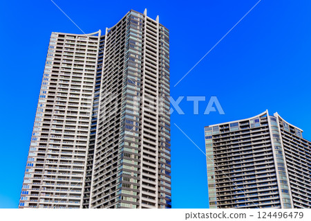 東京中央區城市景觀：晴海碼頭的塔樓公寓 124496479