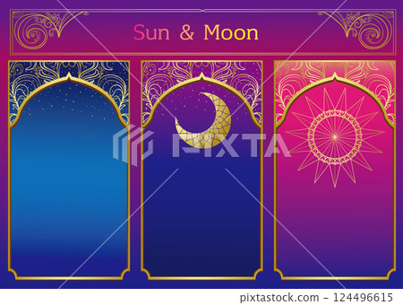 太陽和月亮的框架 太陽和月亮的框架 124496615