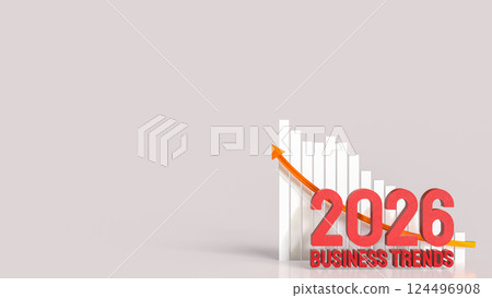 The Red business trend 2026 and chart for Business concept 3d Rendering. 124496908