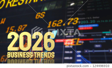 The Gold business trend 2026 for Business concept 3d Rendering. The Gold business trend 2026 for Business concept 3d Rendering. 124496910