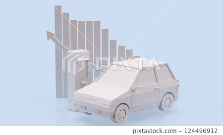 The EV station and car for Transport or Technology concept 3d Rendering. 124496912