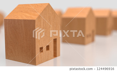 The House wood for Real estate or property concept 3d Rendering. The House wood for Real estate or property concept 3d Rendering. 124496916