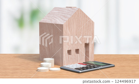 The House  and calculator for Real estate or property concept 3d Rendering. 124496917