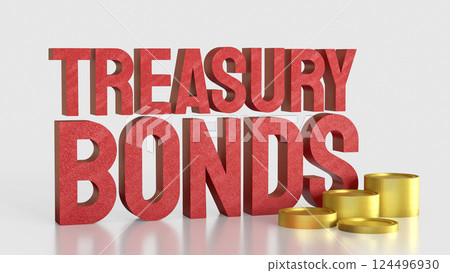The Red treasury bond and gold coins for Business 3d Rendering. The Red treasury bond and gold coins for Business 3d Rendering. 124496930