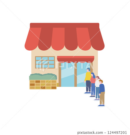 商店排隊 商店排隊 124497201