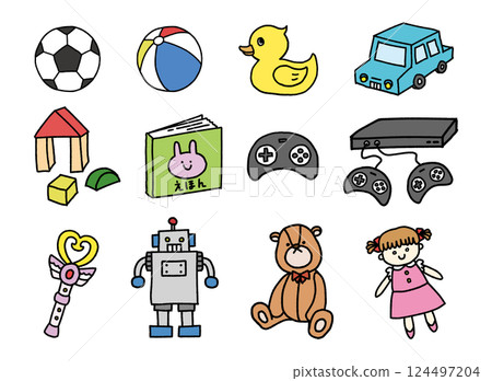 插圖集的玩具 124497204