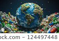 Artistic High-Fidelity Representation of Earth Amid Waste 124497448