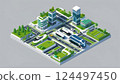 Futuristic Isometric 3D Urban Illustration 124497450