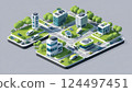 Futuristic Isometric 3D City Illustration 124497451