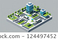 Isometric 3D Futuristic Cityscape Illustration 124497452