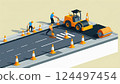 Isometric 3D Road Construction Scene Illustration 124497454