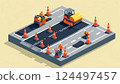 Isometric 3D Road Construction Illustration 124497457