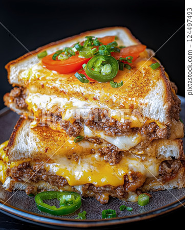 Texas Toast and Sloppy Joe with delicious meat sauce 124497493