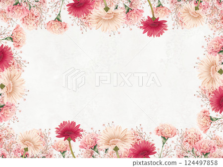 Gerbera and carnation Mother's Day flower frame 124497858