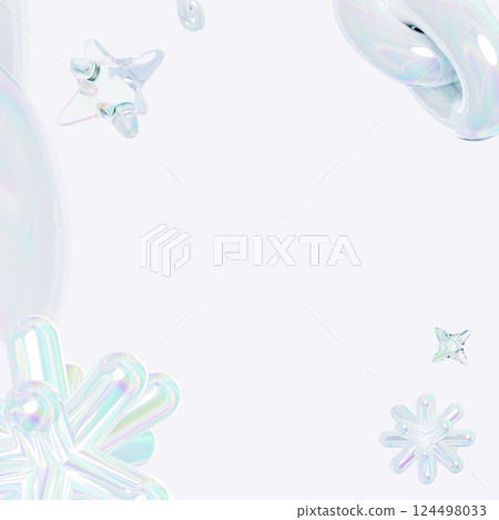white iridescent holographic prism 3D banner white iridescent holographic prism 3D banner 124498033
