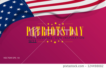 Patriots Day Celebration Background with American Flag 124498082