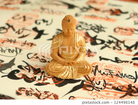A statue of Amida Buddha in Zen meditation Image of pilgrimage 3 124498148
