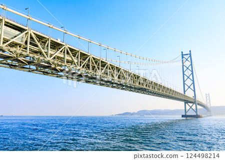 兵庫縣神戶市春天從舞子公園眺望明石海峽大橋 124498214