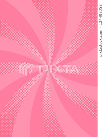 帶點圖案的彎曲旭日紋、星芒、光線、集中線條、背景材料、縱向方向 124498358