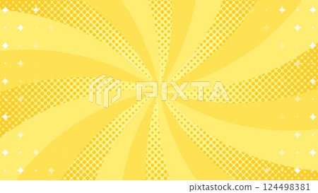 Curved sunburst with dot pattern, light effect, background material, starburst, light ray, concentrated line 124498381