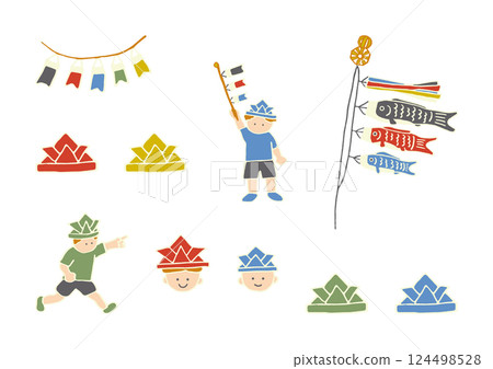 Children's Day hand-drawn illustration set Children's Day hand-drawn illustration set 124498528