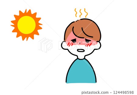 Boy with heat stroke 124498598