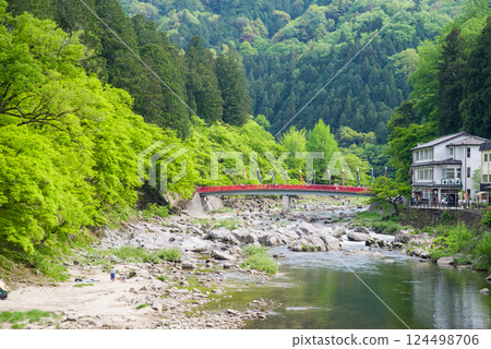 Fresh greenery in Korankei (Asuke Town, Toyota City, Aichi Prefecture) 124498706