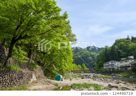 Fresh greenery in Korankei (Asuke Town, Toyota City, Aichi Prefecture) 124498719