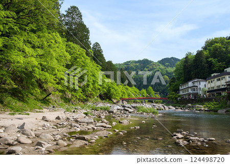 香嵐溪的新綠（愛知縣豐田市足助町） 124498720