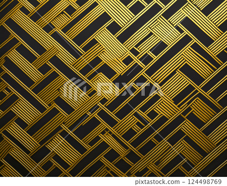 日本紙紋理圖像素材，現代幾何圖案，金色 124498769