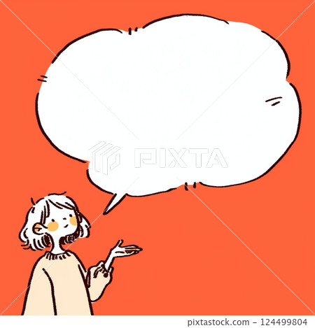 [對話泡泡] 一個女孩在解釋，還有一個對話泡泡 124499804