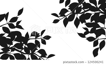 樹葉輪廓插圖,16:9 寬高比版本 樹葉輪廓插圖,16:9 寬高比版本 124500241