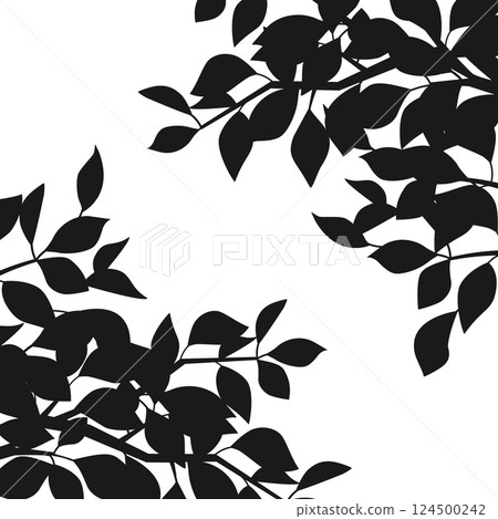 樹葉輪廓插圖，長寬比為 1：1 版本 124500242