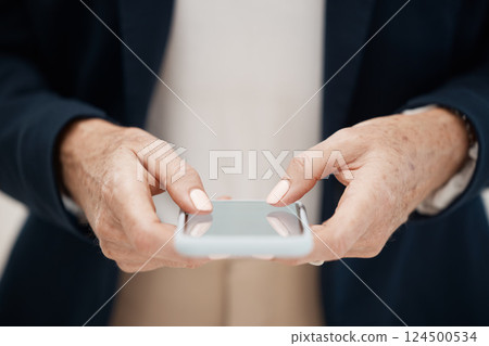 Contact, phone and hands of business woman and working on communication, networking and internet. Digital, technology or social media app with senior employee and mobile search on website, data or 5g Contact, phone and hands of business woman and working on communication, networking and internet. Digital, technology or social media app with senior employee and mobile search on website, data or 5g 124500534